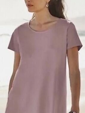 J.Jill Purple Scoop neck elliptical t shirt size M 100% cotton
